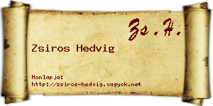 Zsiros Hedvig névjegykártya